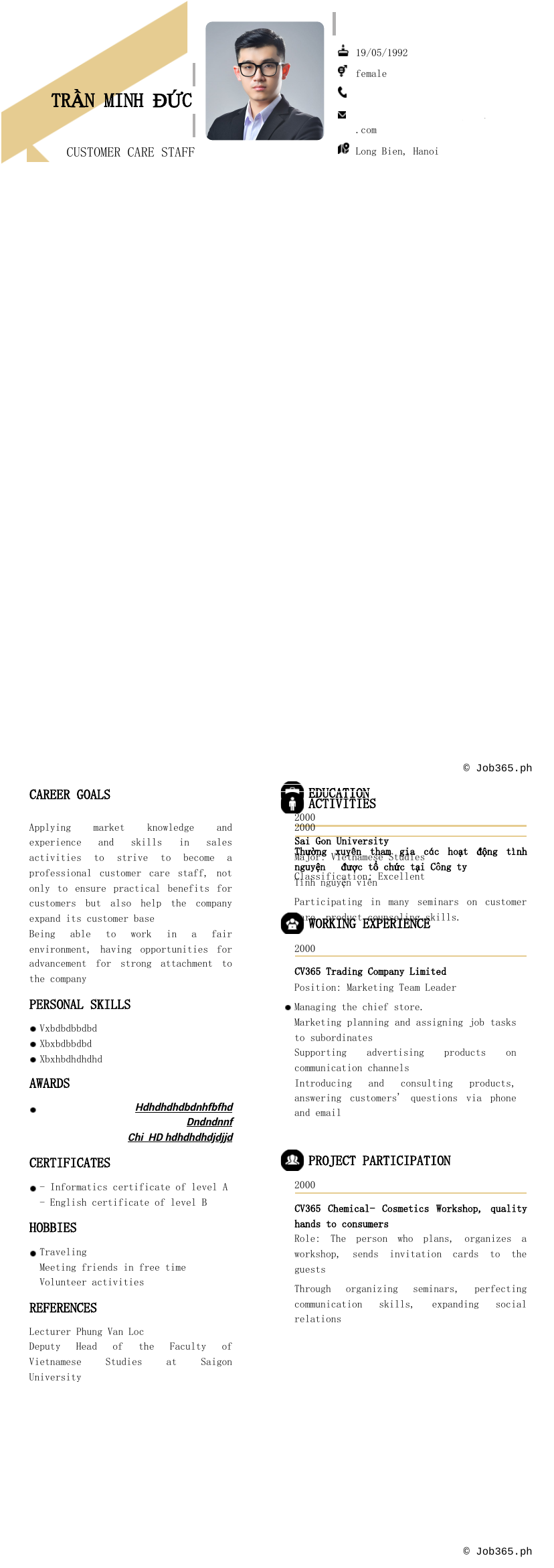 Candidate CV